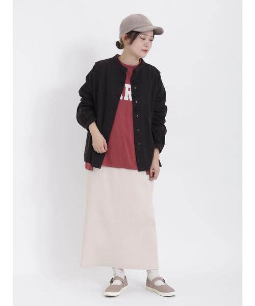 Samansa Mos2（サマンサ モスモス）の「パッチワークロゴスウェット（Tシャツ/カットソー・レディース・レッド/ベージュ/チャコールグレー/キナリ・F）」の5枚目の写真