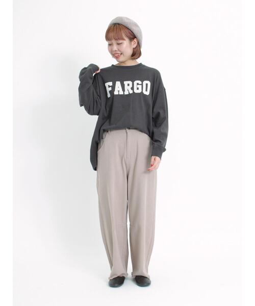 Samansa Mos2（サマンサ モスモス）の「パッチワークロゴスウェット（Tシャツ/カットソー・レディース・レッド/ベージュ/チャコールグレー/キナリ・F）」の15枚目の写真