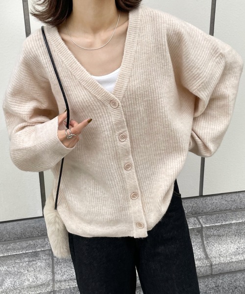 カーディガン　ボレロ　レディース　オーバーサイズ　かわいい　セーター セール】チェックオーバーサイズカーディガン（カーディガン