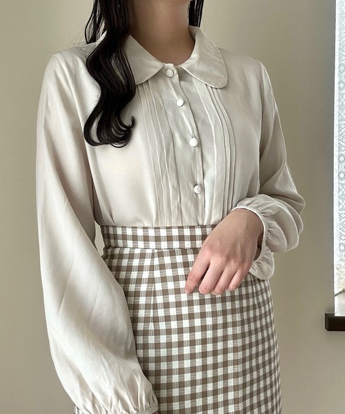 Cham.（チャム）の「台形チェックスカート（スカート・レディース・ベージュ/ブラック・F）」の17枚目の写真