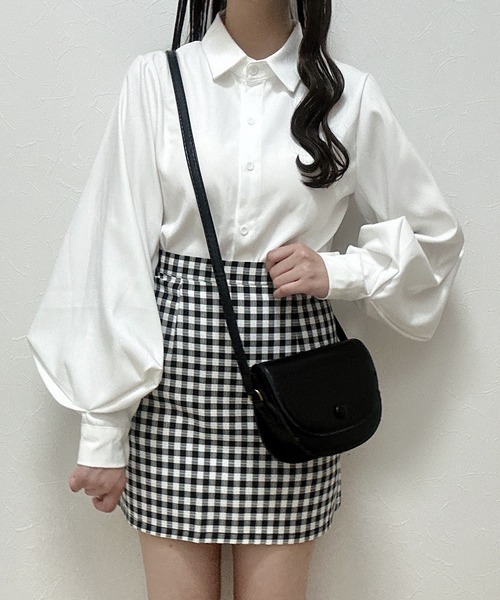 Cham.（チャム）の「台形チェックスカート（スカート・レディース・ベージュ/ブラック・F）」の20枚目の写真