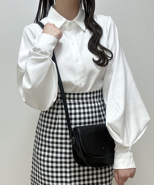 Cham.（チャム）の「台形チェックスカート（スカート・レディース・ベージュ/ブラック・F）」の22枚目の写真