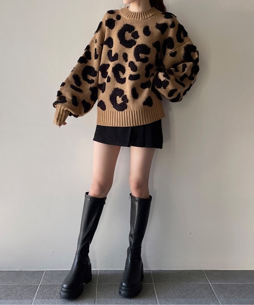 one way(ワンウェイ)の「アニマル柄ニット(ニット/セーター・レディース・ホワイト/ブラウン/ブラック・FREE)」の9枚目の写真