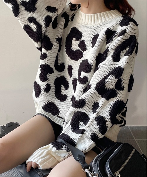 one way(ワンウェイ)の「アニマル柄ニット(ニット/セーター・レディース・ホワイト/ブラウン/ブラック・FREE)」の14枚目の写真