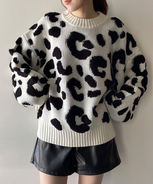 one way(ワンウェイ)の「アニマル柄ニット(ニット/セーター・レディース・ホワイト/ブラウン/ブラック・FREE)」の18枚目の写真