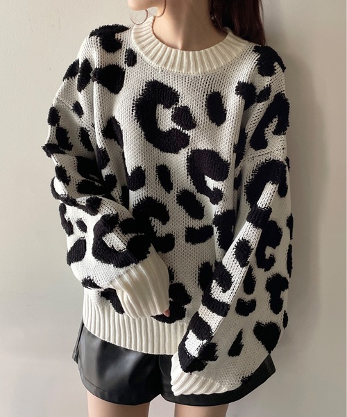 one way(ワンウェイ)の「アニマル柄ニット(ニット/セーター・レディース・ホワイト/ブラウン/ブラック・FREE)」の19枚目の写真