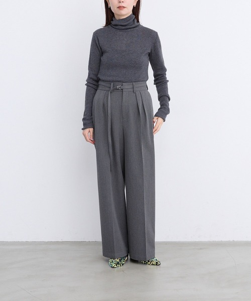 LEPSIM（レプシィム）の「【FOR I SERIES】細ベルトワイドパンツ　967665（その他パンツ・レディース・ブラック/ライトグリーン/グレー・SMALL/MEDIUM）」の16枚目の写真