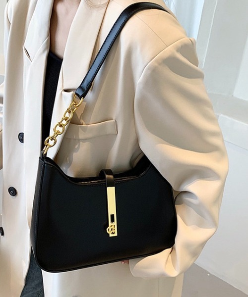 Burner(バーナー)の「【OKUOKU Recommend Select】チェーン ハンドル ワンショルダーバッグ oku-bag-714261107700-31(ショルダーバッグ・レディース・アイボリー/ブラウン/モカ/ブラック/ライトグリーン・FREE)」の1枚目の写真