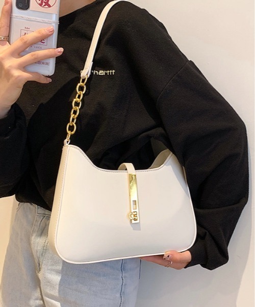 Burner(バーナー)の「【OKUOKU Recommend Select】チェーン ハンドル ワンショルダーバッグ oku-bag-714261107700-31(ショルダーバッグ・レディース・アイボリー/ブラウン/モカ/ブラック/ライトグリーン・FREE)」の10枚目の写真