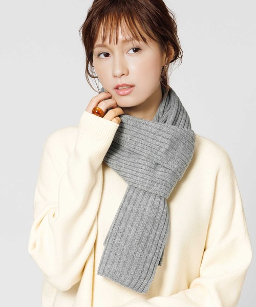 Right-on（ライトオン）の「リブ編みニットマフラー（マフラー・レディース・ホワイト/オレンジ/グレー・ONE SIZE）」の21枚目の写真