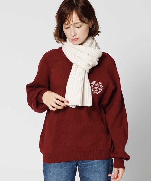 Right-on（ライトオン）の「リブ編みニットマフラー（マフラー・レディース・ホワイト/オレンジ/グレー・ONE SIZE）」の17枚目の写真