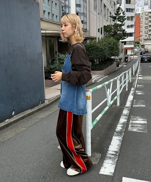 セール】【2サイズ展開】ベロアサイドライントラックパンツ（その他