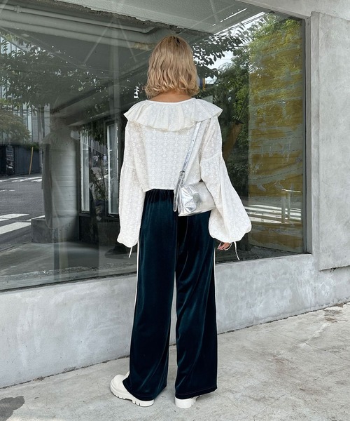 セール】【2サイズ展開】ベロアサイドライントラックパンツ（その他