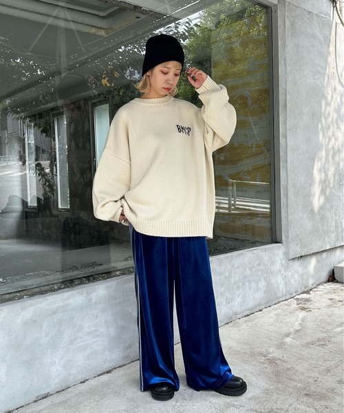 CIAOPANIC（チャオパニック）の「【2サイズ展開】ベロアサイドライントラックパンツ（その他パンツ・レディース・ブルー/ブラウン/グリーン・MEDIUM/SMALL）」の21枚目の写真