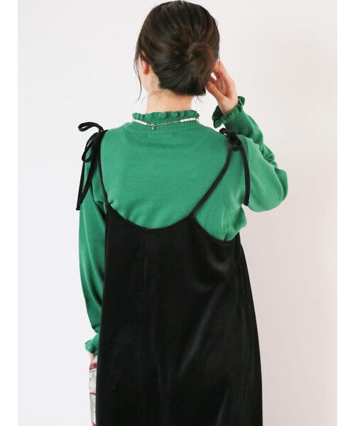 ehka sopo（エヘカソポ）の「襟フリルニット（ニット/セーター・レディース・ブラック/ピンク/グリーン/キナリ・F）」の22枚目の写真