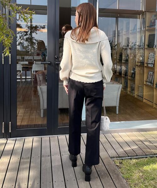 couture brooch（クチュールブローチ）の「◆【キラッと華やぎニット】オフタートル2WAYラメニット（ニット/セーター・レディース・アイボリー/ベビーピンク/ライトグレー・38/34/42）」の10枚目の写真