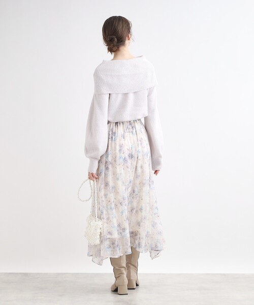 couture brooch（クチュールブローチ）の「◆【キラッと華やぎニット】オフタートル2WAYラメニット（ニット/セーター・レディース・アイボリー/ベビーピンク/ライトグレー・38/34/42）」の17枚目の写真