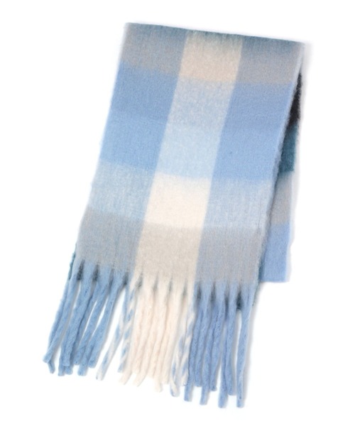 GLOBAL WORK（グローバルワーク）の「ボリュームチェックストール/981556（ストール/ショール・レディース・ブルー/パープル系その他2/ブラウン/アイボリー・FREE）」の3枚目の写真