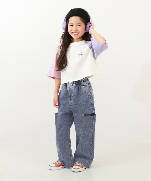 devirock（デビロック）の「ハイウエスト カットアウトデニム（デニムパンツ・キッズ・その他1/その他2/その他3・110cm/120cm/130cm/140cm/150cm/160cm/100cm）」の13枚目の写真