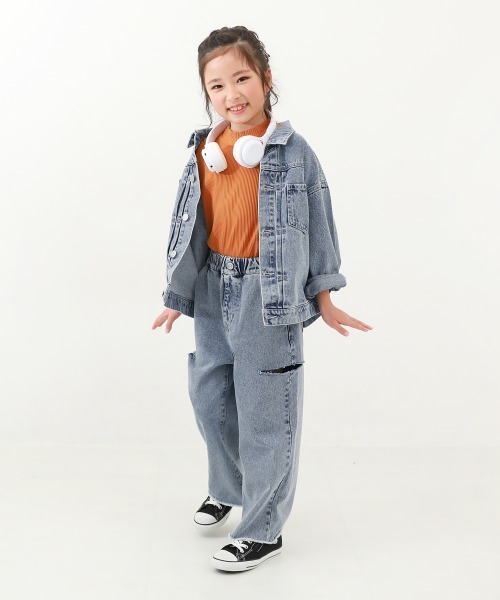 devirock（デビロック）の「ハイウエスト カットアウトデニム（デニムパンツ・キッズ・その他1/その他2/その他3・110cm/120cm/130cm/140cm/150cm/160cm/100cm）」の16枚目の写真