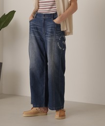 AVIREX | CIRCLE STENCIL PRINT WIDE DENIM PANTS/サークルステンシルプリント ワイドデニムパンツ(デニムパンツ)