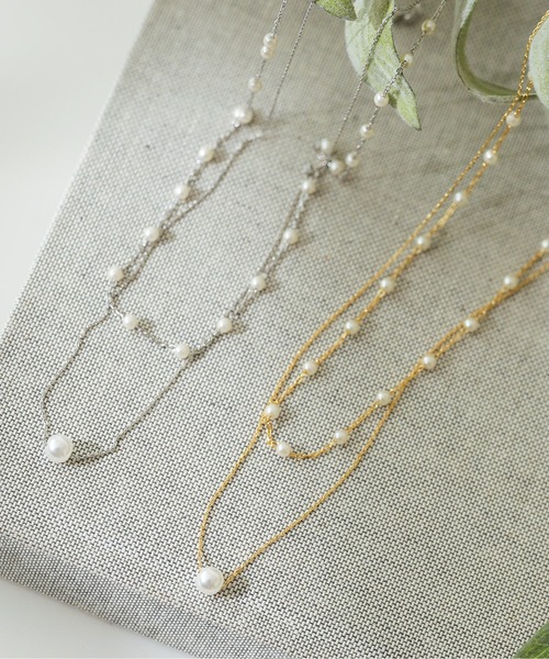 Kana（カナ）の「パール 華奢 2連 ネックレス パーティー 結婚式 お呼ばれ オケージョン（ネックレス・レディース・ゴールド/シルバー・フリー）」の8枚目の写真