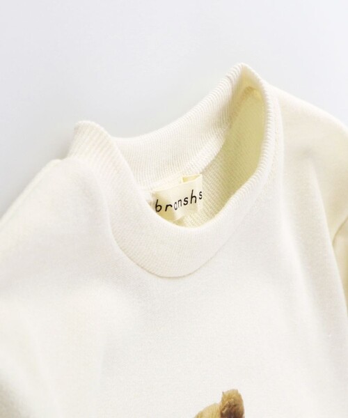 BRANSHES(ブランシェス)の「【テディベア】さがら刺繍ミニワンピース(スウェット・キッズ・グレイッシュベージュ/アイボリー・140/150/130/120/90/100/110)」の4枚目の写真
