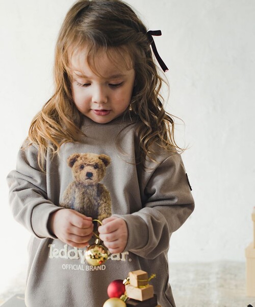 BRANSHES(ブランシェス)の「【テディベア】さがら刺繍ミニワンピース(スウェット・キッズ・グレイッシュベージュ/アイボリー・140/150/130/120/90/100/110)」の12枚目の写真