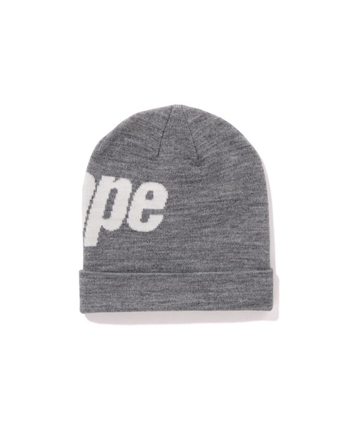【希少】アベイシングエイプ BAPE ビーニー　ニット帽　グレー A BATHING APE（アベイシングエイプ）の「BAPE KNIT CAP M