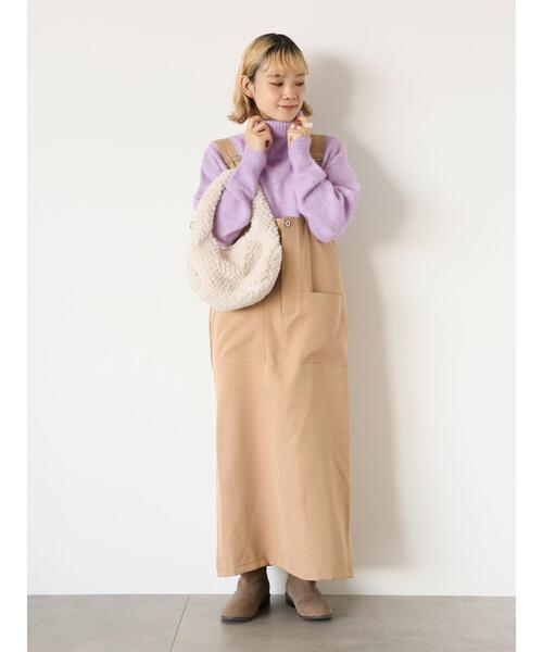 ehka sopo（エヘカソポ）の「オーバーシルエットハイネックニット（ニット/セーター・レディース・チャコールグレー/ベージュ/グリーン/ラベンダー・F）」の14枚目の写真