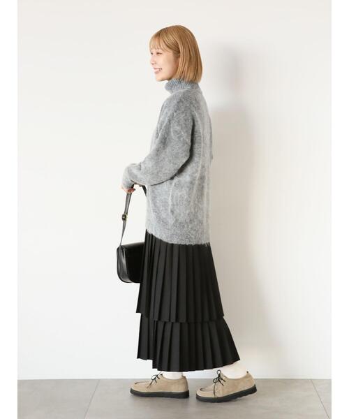 ehka sopo（エヘカソポ）の「オーバーシルエットハイネックニット（ニット/セーター・レディース・チャコールグレー/ベージュ/グリーン/ラベンダー・F）」の15枚目の写真