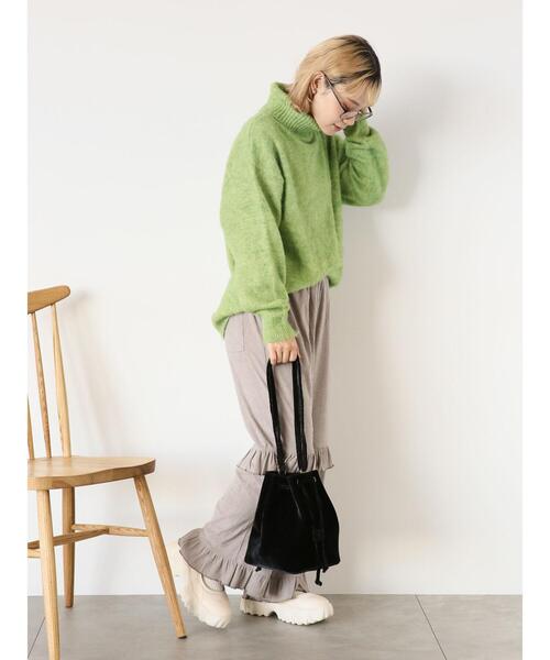 ehka sopo（エヘカソポ）の「オーバーシルエットハイネックニット（ニット/セーター・レディース・チャコールグレー/ベージュ/グリーン/ラベンダー・F）」の20枚目の写真