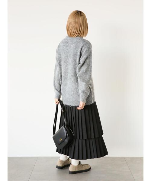 ehka sopo（エヘカソポ）の「オーバーシルエットハイネックニット（ニット/セーター・レディース・チャコールグレー/ベージュ/グリーン/ラベンダー・F）」の11枚目の写真