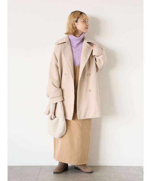 ehka sopo（エヘカソポ）の「オーバーシルエットハイネックニット（ニット/セーター・レディース・チャコールグレー/ベージュ/グリーン/ラベンダー・F）」の7枚目の写真