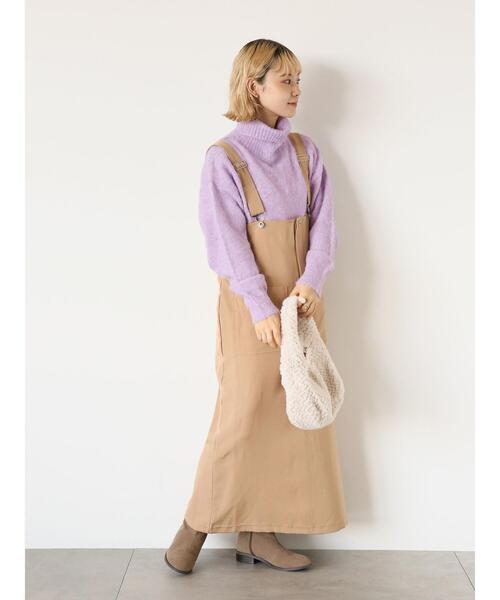 ehka sopo（エヘカソポ）の「オーバーシルエットハイネックニット（ニット/セーター・レディース・チャコールグレー/ベージュ/グリーン/ラベンダー・F）」の16枚目の写真