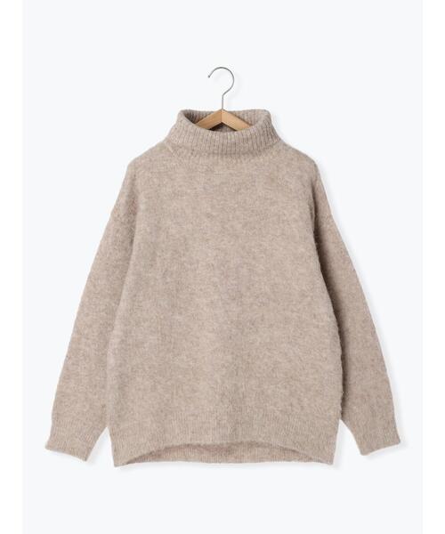 ehka sopo（エヘカソポ）の「オーバーシルエットハイネックニット（ニット/セーター・レディース・チャコールグレー/ベージュ/グリーン/ラベンダー・F）」の8枚目の写真