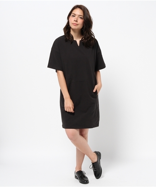 Kastane（カスタネ）の「【Kastane】スキッパーワンピース（チュニック・レディース・グレー/カーキ/ボルドー/ブラック・FREE）」の10枚目の写真