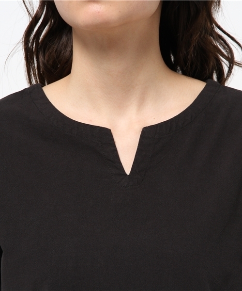 Kastane（カスタネ）の「【Kastane】スキッパーワンピース（チュニック・レディース・グレー/カーキ/ボルドー/ブラック・FREE）」の9枚目の写真