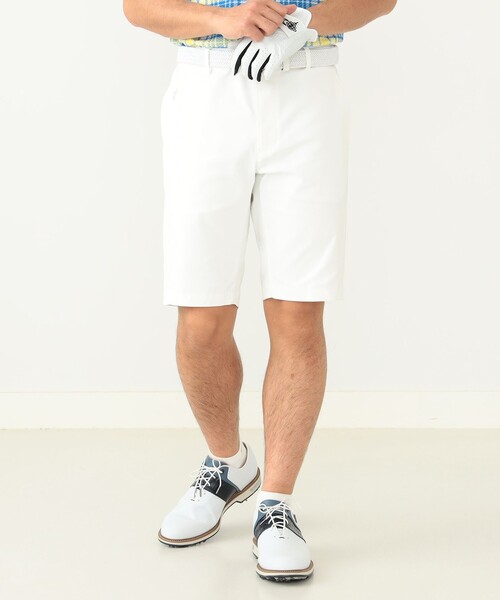 BEAMS GOLF（ビームスゴルフ）の「【伸縮性】BEAMS GOLF PURPLE LABEL / シェルタリングオックス 3D ショートパンツ（その他パンツ・メンズ・ホワイト/イエロー/ネイビー/ピンク・50/48/46/44/42/52）」の1枚目の写真