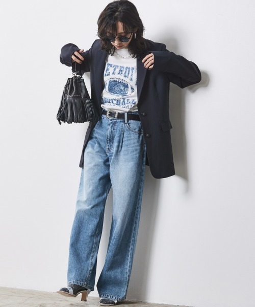 CHIC STYLE(シックスタイル)の「<大きいサイズ>ボックスシルエットテーラードジャケット シックスタイル(テーラードジャケット・レディース・ベージュ/ネイビー・L/LL/3L/4L/5L)」の9枚目の写真