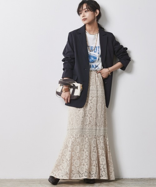 CHIC STYLE(シックスタイル)の「<大きいサイズ>ボックスシルエットテーラードジャケット シックスタイル(テーラードジャケット・レディース・ベージュ/ネイビー・L/LL/3L/4L/5L)」の21枚目の写真