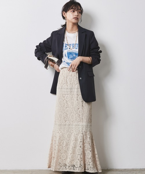 CHIC STYLE(シックスタイル)の「<大きいサイズ>ボックスシルエットテーラードジャケット シックスタイル(テーラードジャケット・レディース・ベージュ/ネイビー・L/LL/3L/4L/5L)」の22枚目の写真