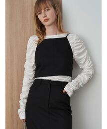 ELENDEEK | SHIRRING CREW NECK CS(Tシャツ/カットソー)