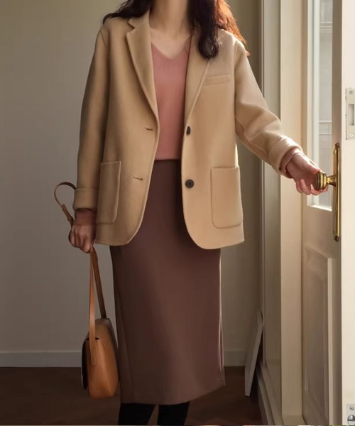 MAISON DE THERESE(メゾン ド テレーズ)の「ラシャコート(テーラードジャケット・レディース・ベージュ・L/S/M)」の6枚目の写真