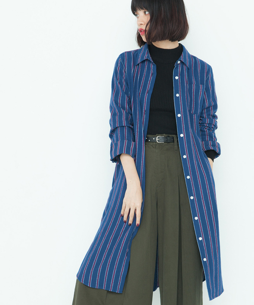 WEGO（ウィゴー）の「WEGO/ネルシャツワンピース（シャツワンピース・レディース・ブルー系その他/レッド系その他/その他1/その他2・FREE）」の4枚目の写真