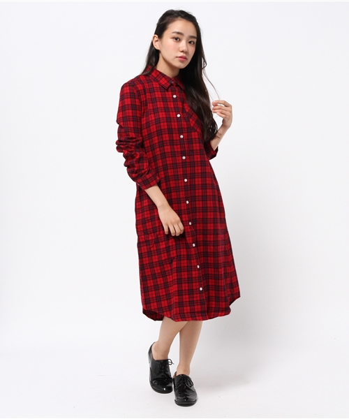 WEGO（ウィゴー）の「WEGO/ネルシャツワンピース（シャツワンピース・レディース・ブルー系その他/レッド系その他/その他1/その他2・FREE）」の7枚目の写真