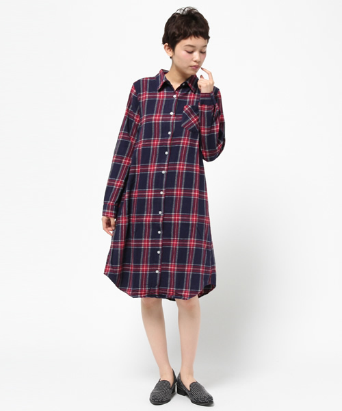 WEGO（ウィゴー）の「WEGO/ネルシャツワンピース（シャツワンピース・レディース・ブルー系その他/レッド系その他/その他1/その他2・FREE）」の8枚目の写真