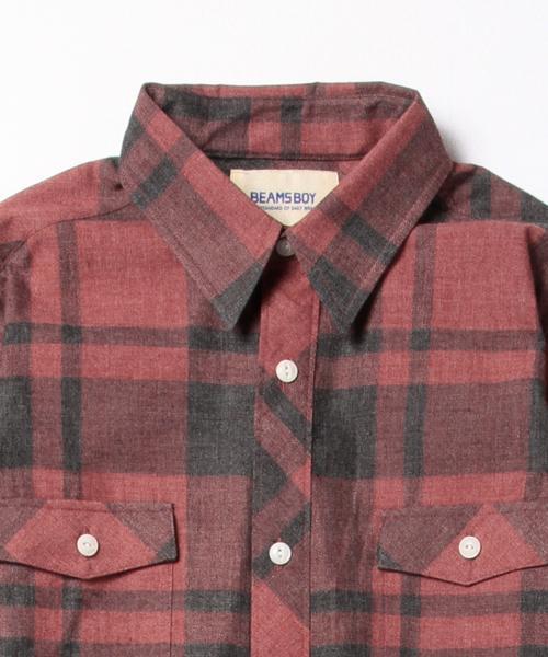 BEAMS BOY(ビームスボーイ)の「BEAMS BOY / ネルチェック ロールアップ ロングワンピース(シャツワンピース・レディース・レッド/ネイビー・ONE SIZE)」の11枚目の写真