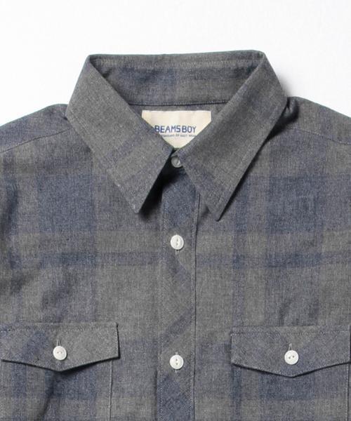 BEAMS BOY(ビームスボーイ)の「BEAMS BOY / ネルチェック ロールアップ ロングワンピース(シャツワンピース・レディース・レッド/ネイビー・ONE SIZE)」の5枚目の写真