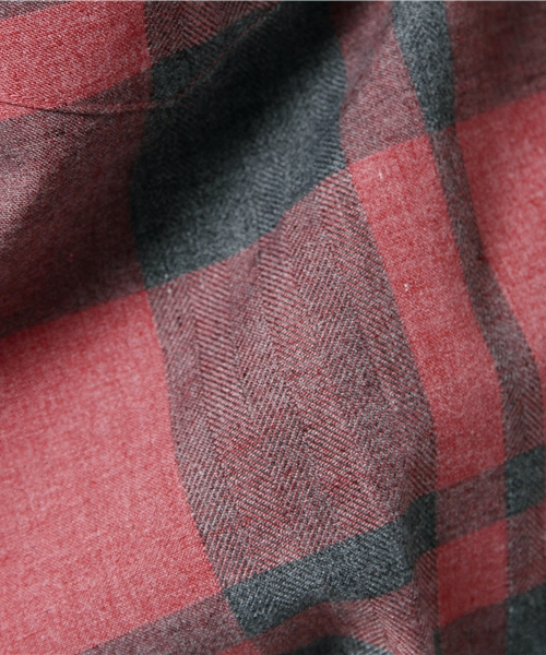 BEAMS BOY(ビームスボーイ)の「BEAMS BOY / ネルチェック ロールアップ ロングワンピース(シャツワンピース・レディース・レッド/ネイビー・ONE SIZE)」の14枚目の写真